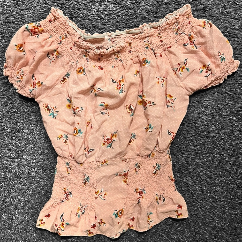 Floral Pink Off-Shoulder Top